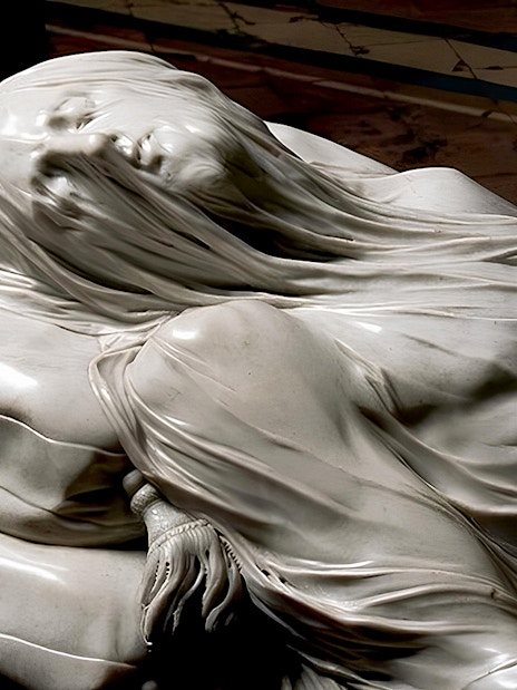 Veiled Christ sculpture at Sansevero Chapel, Naples, Italy.