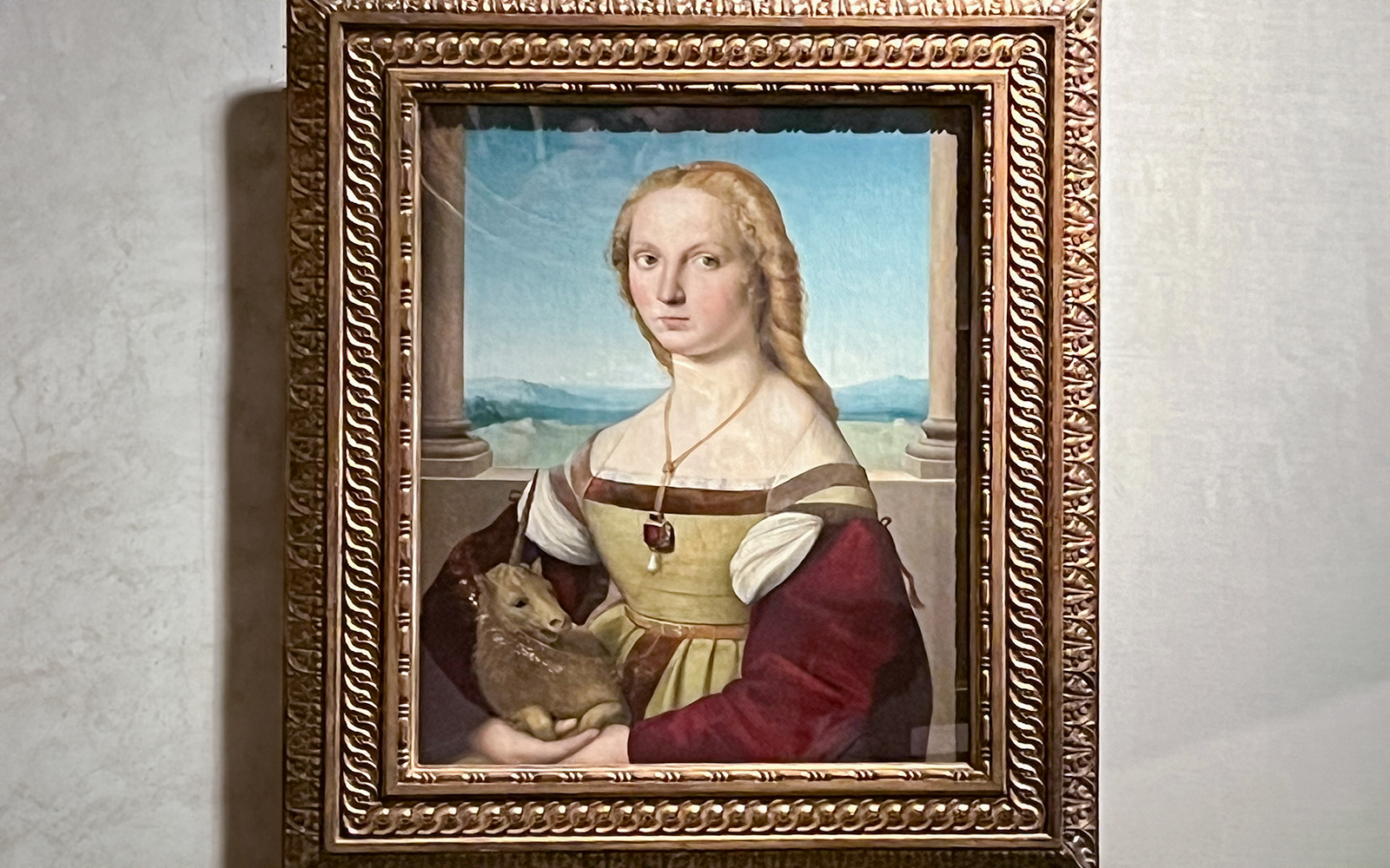 The Lady with the Unicorn" painting by Raphael at Galleria Borghese, Rome.