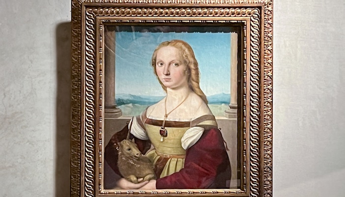 The Lady with the Unicorn" painting by Raphael at Galleria Borghese, Rome.