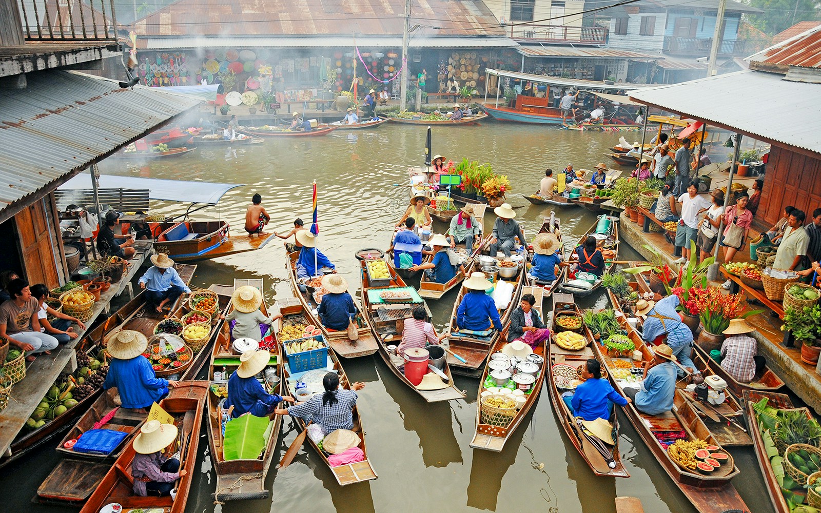 View of Amphawa Floating Market
