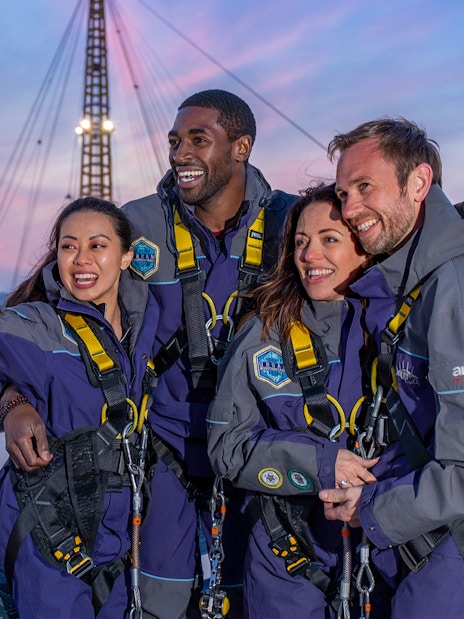 Guests enjoying a twilight climb at the O2 in London.