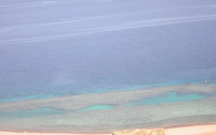 Clear waters of 3 Pools National Park, Dahab, viewed from above.