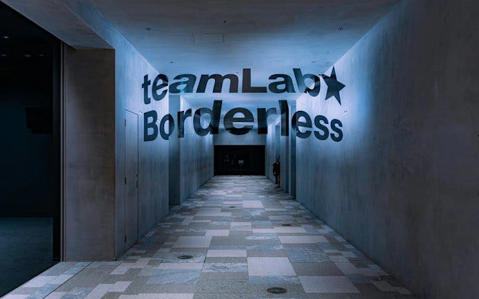 teamLab Borderless entrance hallway in Tokyo.