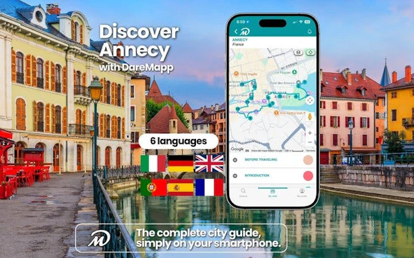Annecy Self-Guided Walking Tour on Mobile App