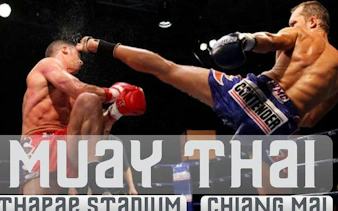 Muay Thai fighters in action at Thapae Stadium, Chiang Mai.