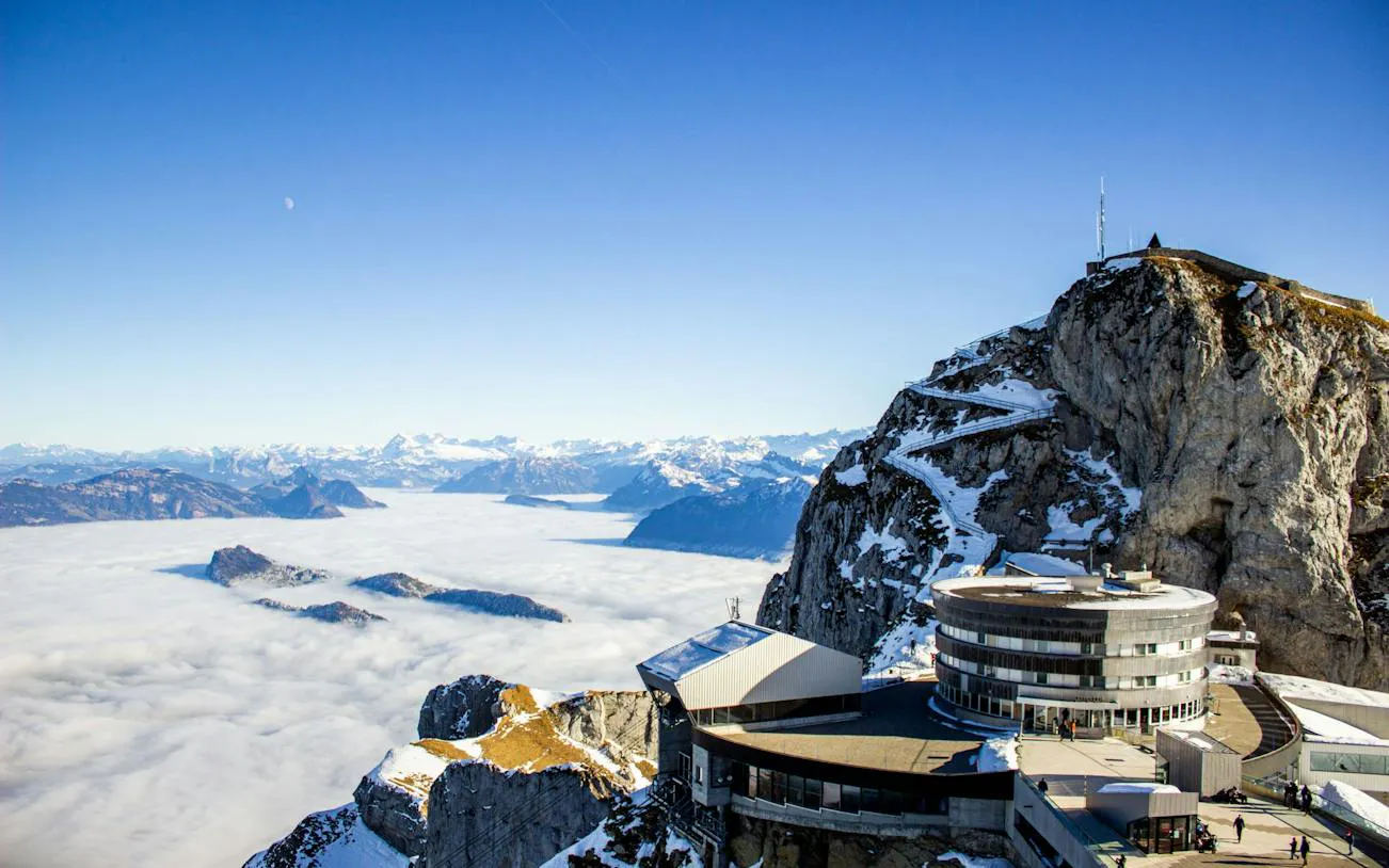 Mount Pilatus summit with panoramic views, part of Lucerne Old Town self-guided audio walking tour.