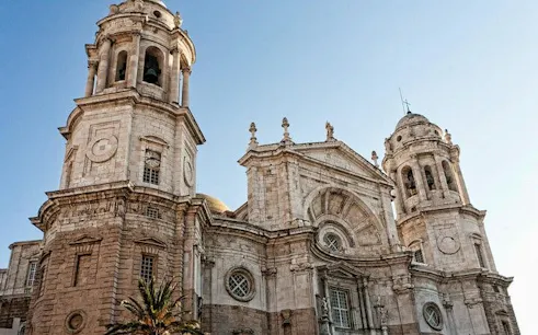 Cadiz Cathedral exterior on self-guided walking tour.