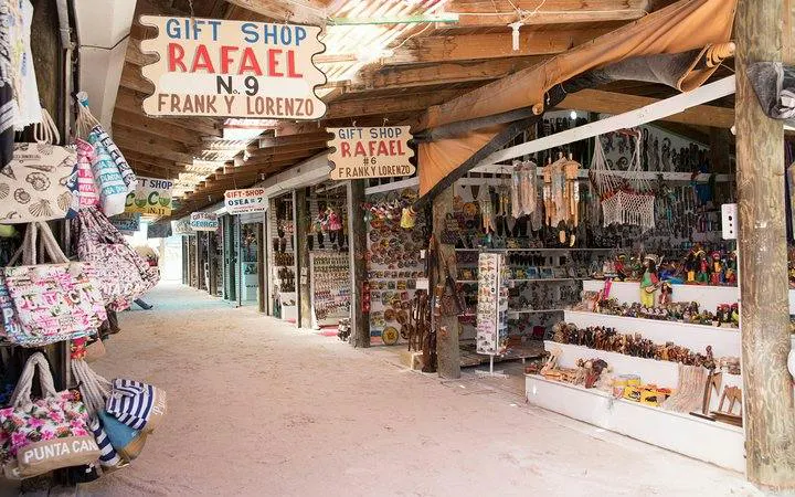 Gift shop in Punta Cana market with local crafts and souvenirs.