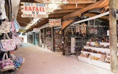 Gift shop in Punta Cana market with local crafts and souvenirs.