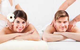Couple receiving massages during Turkish bath experience in Sharm El Sheikh.