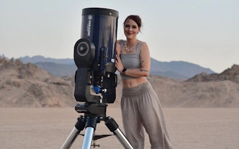 Stargazing setup in desert landscape, Sharm El Sheikh.