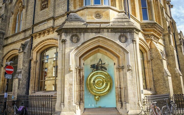 Cambridge Corpus Clock on display at Corpus Christi College.