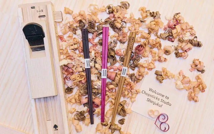 Tokyo Shinjuku Chopstick-Making Workshop with Personalized Kanji Engraving and Wood Selection Image 5