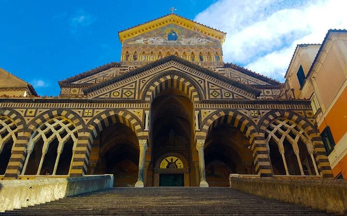Amalfi Cathedral facade on the Deluxe Tour of the Amalfi Coast.