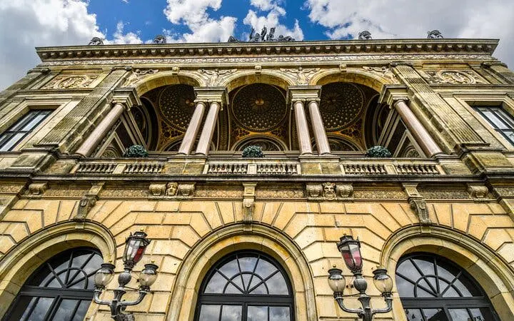 Facade of the Royal Danish Theatre in Copenhagen, part of the self-guided city exploration game.