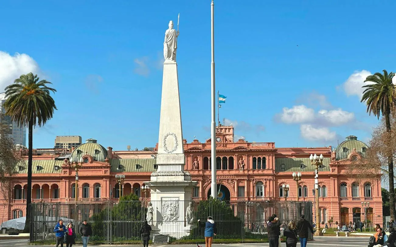 Plaza de Mayo with Casa Rosada in Buenos Aires on a self-guided audio walking tour.