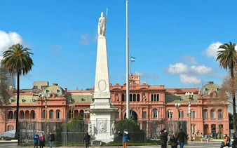 Plaza de Mayo with Casa Rosada in Buenos Aires on a self-guided audio walking tour.