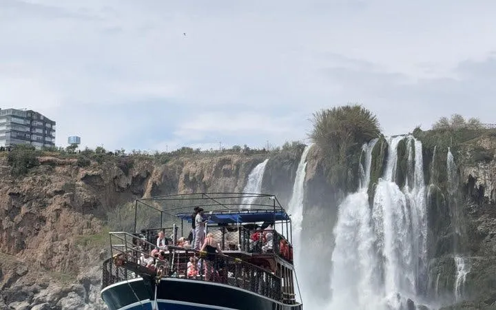 Antalya Lower Duden Waterfall Boat Tour with Lunch, Soft Drinks, and Hotel Transfers