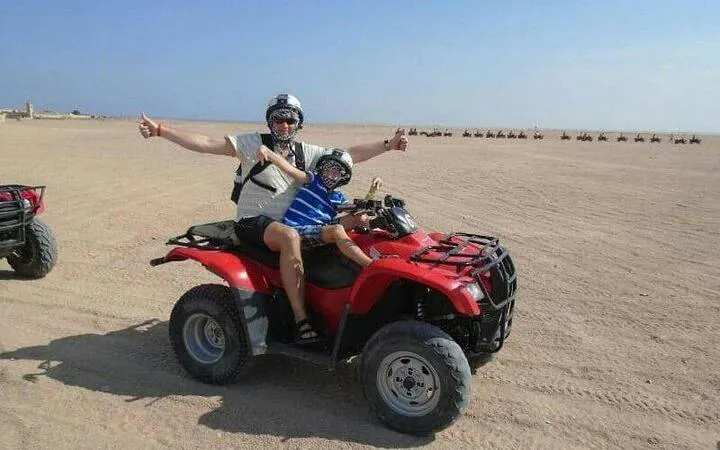 ATV quad ride in Sharm el-Sheikh desert during star gazing safari tour.