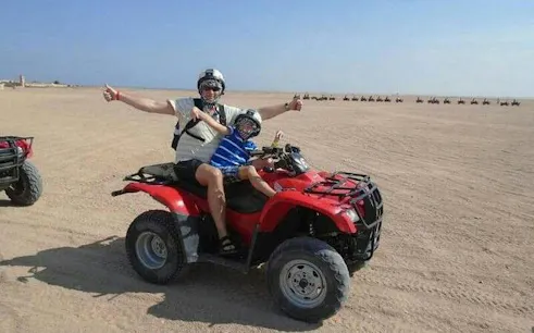 ATV quad ride in Sharm el-Sheikh desert during star gazing safari tour.