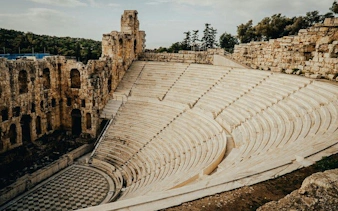 Ancient amphitheater in Athens, Greece, featured in self-guided walking tour app.