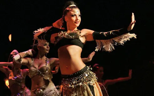 Dancers performing at Cabaret Ultimate Show in Hurghada.