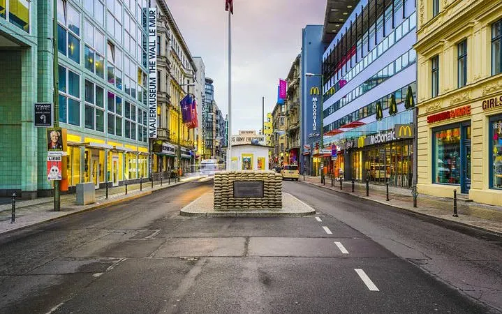 Checkpoint Charlie in Berlin, central to the Berlin Wall Greatest Escapes walking tour.