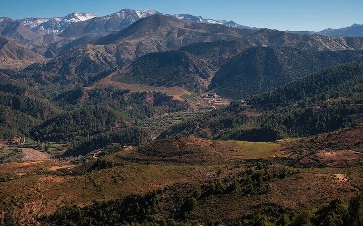 Atlas Mountains landscape with Berber villages near Marrakesh.