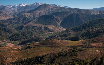 Atlas Mountains landscape with Berber villages near Marrakesh.