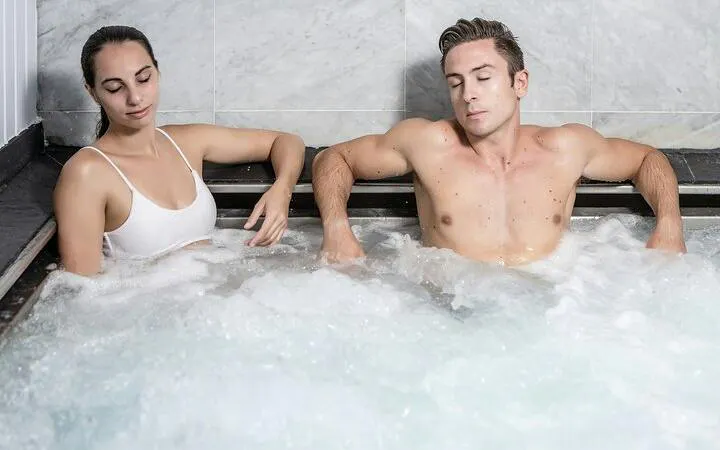 People relaxing in a Turkish bath in Sharm El Sheikh.