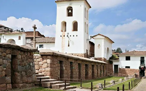 Chinchero church with Inca stone walls, part of Sacred Valley Tour, Cusco.