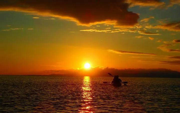 Sunset canoeing on Ishigaki Island, Okinawa.