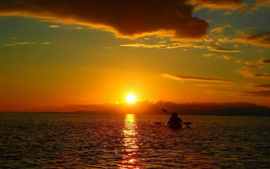 Sunset canoeing on Ishigaki Island, Okinawa.