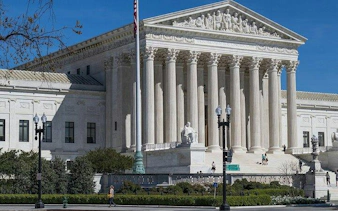 Supreme Court building in Washington DC, part of the FBI vs Bank Robbers city exploration game.