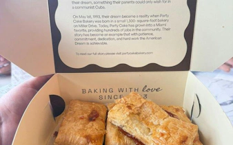 Pastries from Party Cake Bakery on Calle Ocho, part of Little Havana guided tour in Miami.