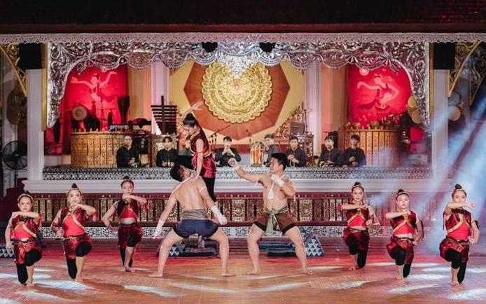 Traditional Lanna dance performance at Khum Khantoke, Chiang Mai.