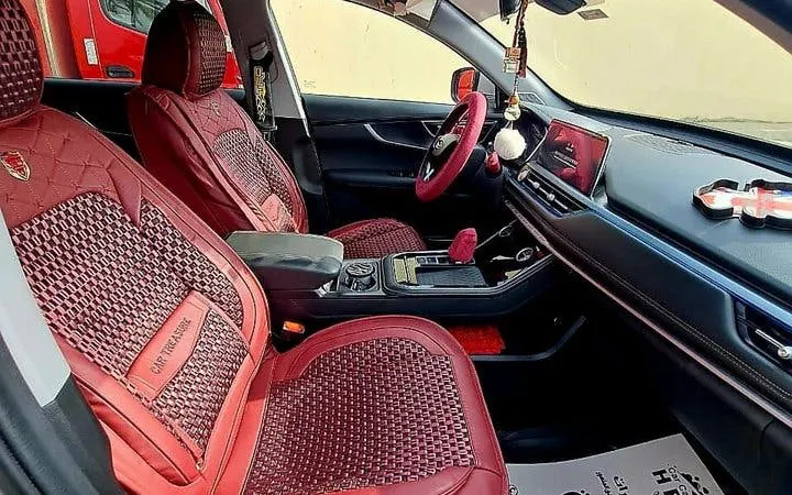 Interior of a luxury vehicle for Cairo and Giza airport or hotel transfer service.