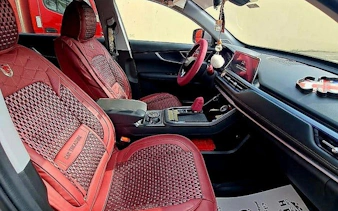 Interior of a luxury vehicle for Cairo and Giza airport or hotel transfer service.