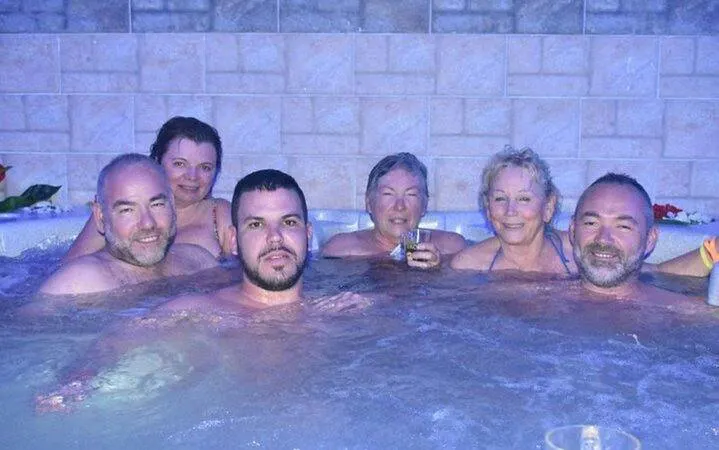 Group enjoying jacuzzi at a spa in Hurghada.