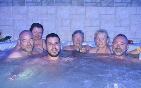 Group enjoying jacuzzi at a spa in Hurghada.