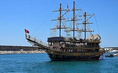 Antalya Pirate Boat Tour with Foam Party Soft Drinks & Transfer