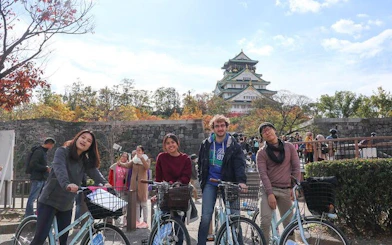 Osaka Small-Group Bike Tour of Cultural Landmarks with Lunch and Tea Break