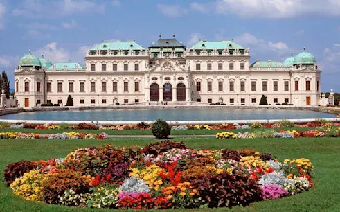 Belvedere Palace with gardens in Vienna, featured on self-guided walking tour app.