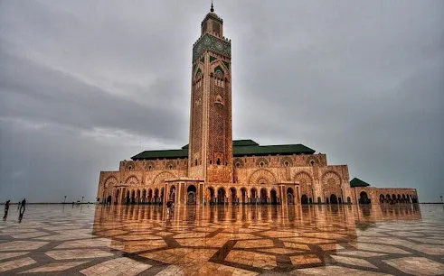 Hassan II Mosque in Casablanca during the Full-Day City Tour from Marrakech.