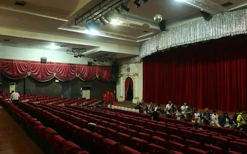 Golden Dome Cabaret theater interior with red seats and stage, Bangkok.