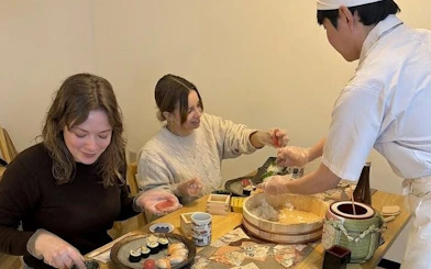 Asakusa Tokyo Sushi Making Class : Sake Ceremony & Whisk Matcha