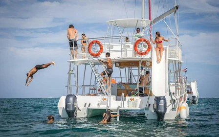 Buggy Adventure at Taino Park, Cenote Cave Swim, and Catamaran Snorkeling Cruise with Lunch and Drinks