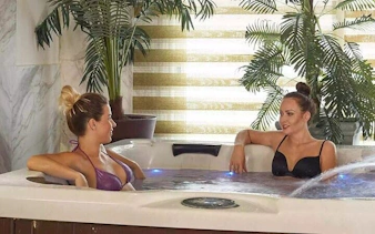 Women relaxing in a hot tub at a Turkish bath in Sharm El Sheikh.