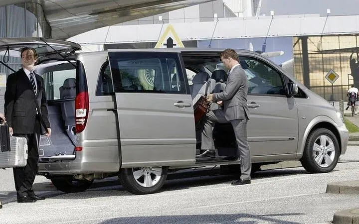 Private transfer service with a van at Casablanca International Airport, Marrakech.