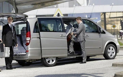 Private transfer service with a van at Casablanca International Airport, Marrakech.